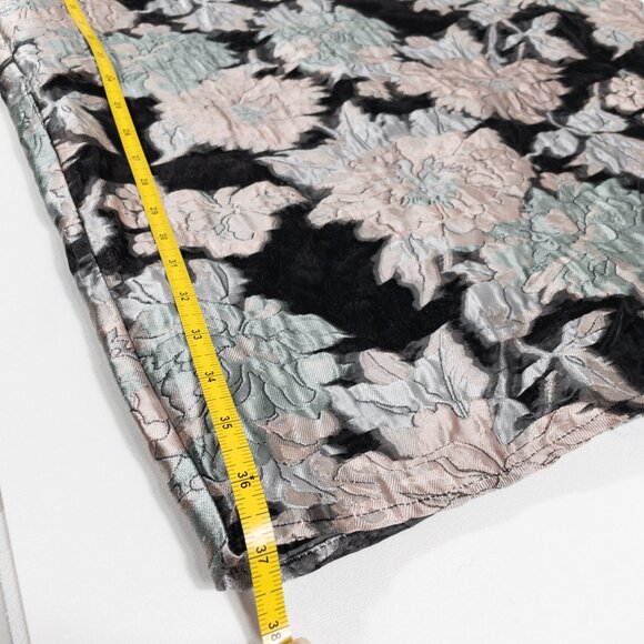 NWT Lulus Floral Metallic Strapless Evening Gown With Side Slit Wedding Guest L - Picture 10 of 12